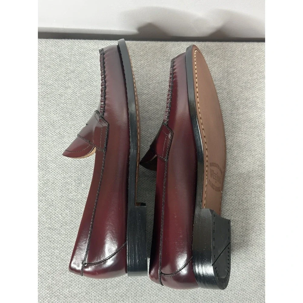 New G.H. Bass Logan Weejuns Loafers Men 7.5 D Leather Slip On Cherry Red Shoes